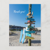 Cocoa Beach Tiki Totem Bedankt Briefkaart (Voorkant)