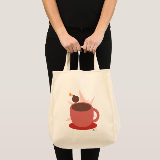 Cocoa Bomb Hot Chocolate Funny Toon Tote Bag (Voorkant (product))