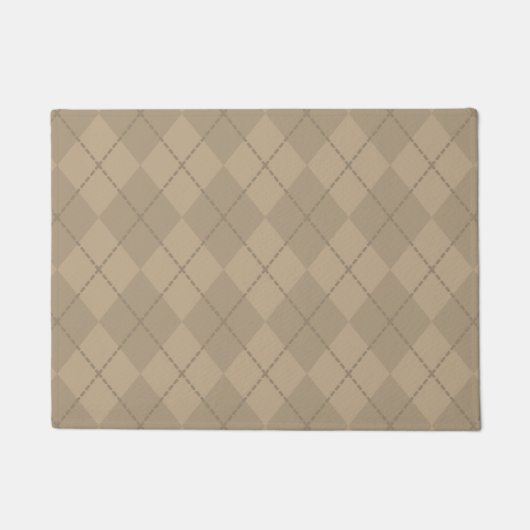 Cocoa Brown Argyle Deurmat (Voorkant)