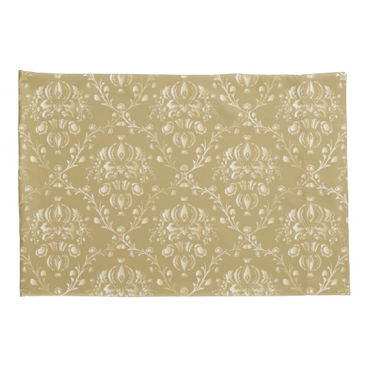 Cocoa Brown Damask Kussensloop (Achterkant-Rechts)