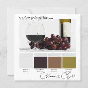 Cocoa Brown Gold Elegante Kleurenpaletkaart Kaart