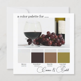Cocoa Brown Gold Elegante Kleurenpaletkaart Kaart