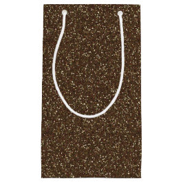 Cocoa Brown Sparkle Glitter Gift Bag Klein Cadeauzakje