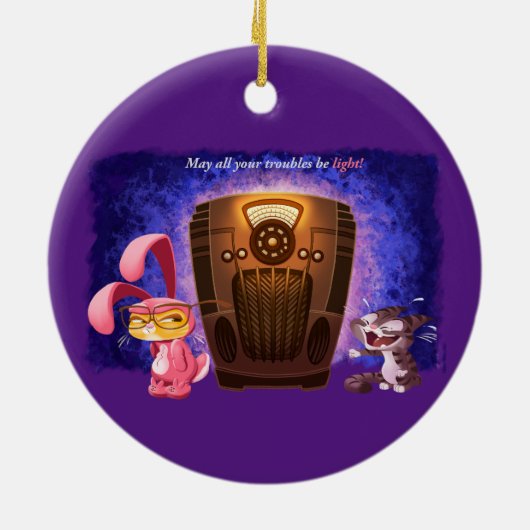 COCOA CATS/PINK NIGHTMARE (2-kantjes!) - Jeff Will Keramisch Ornament (Achterkant)
