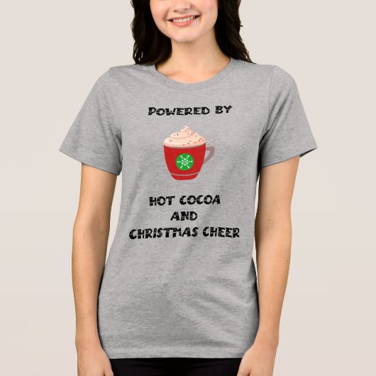 Cocoa & Christmas Tri-Blend Shirt (Voorkant)