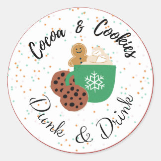 Cocoa & Cookie Favor Tag Dompel & Drink Sticker