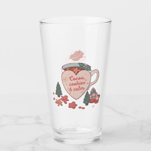 Cocoa, Cookies & Calm – Pastel Christmas CoT-Shirt Glas (Voorkant)