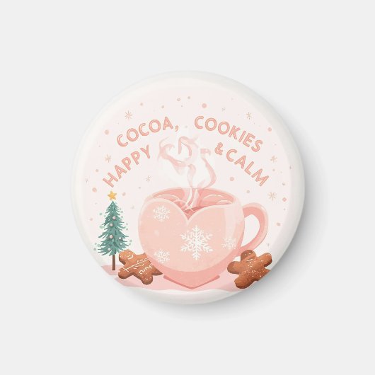 Cocoa, Cookies & Calm – Pastel Christmas CoT-Shirt Magneet (Voorkant)