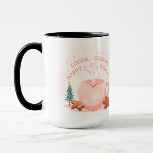 Cocoa, Cookies & Calm – Pastel Christmas CoT-Shirt Mok (Links)