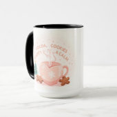 Cocoa, Cookies & Calm – Pastel Christmas CoT-Shirt Mok (Voorkant links)