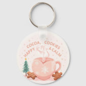 Cocoa, Cookies & Calm – Pastel Christmas CoT-Shirt Sleutelhanger (Voorkant)