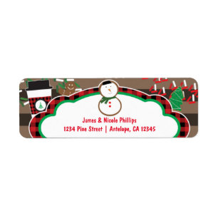 Cocoa & Cookies Kerst Adreslabel Etiket