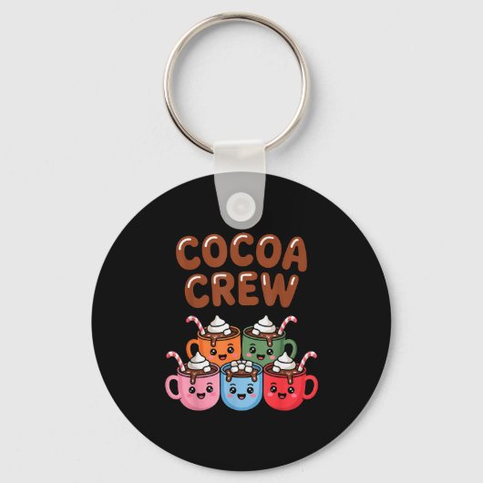 Cocoa Crew Cute Christmas Hot Chocolate Matching P Sleutelhanger (Voorkant)