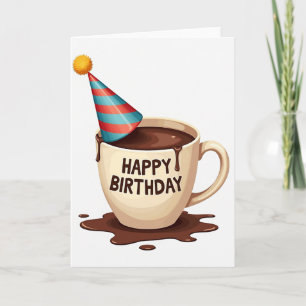 Cocoa-feesthoed Verjaardagskaart Kaart