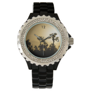 Cocoa Palm Silhouette Horloge