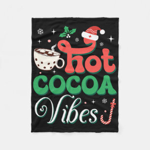 Cocoa Vibes Met Suikerstok Grappige Kerstvakantie Fleece Deken