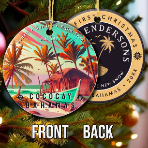 CocoCay Bahamas Retro Travel Souvenir jaren 1950 Keramisch Ornament