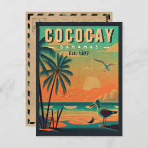 CocoCay Bahamas Retro Zeemeeuw Souvenir jaren 1950 Briefkaart