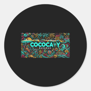 Cococoy Beach Bahama's Reizen Zomer Familie Vakant Ronde Sticker