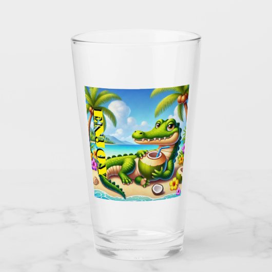 COCODRILLO MET KOKOSWATER GLAS (Voorkant)