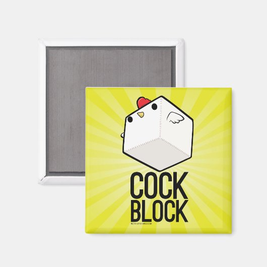 cocon avec aimant texte Cube mignon poulet (Recto/Verso)