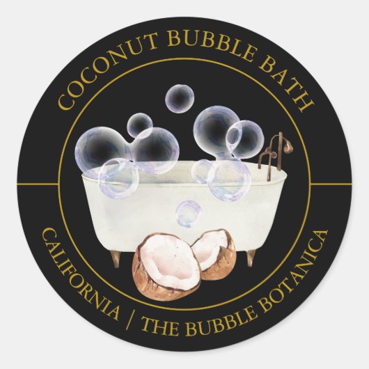 Coconut Bubble Bath label (Voorkant)