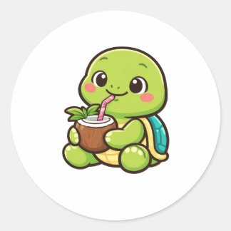 Coconut Drink Chill Ronde Sticker