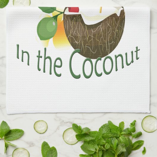 Coconut Drink Tiki Bar Towel Theedoek (Gevouwen)