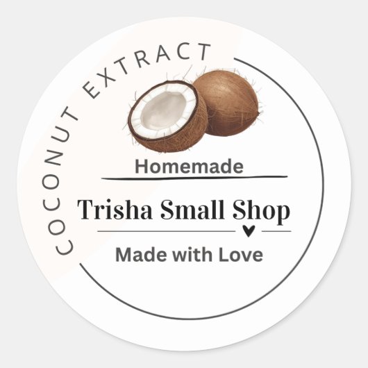 Coconut Extract Label – gepersonaliseerd (Voorkant)