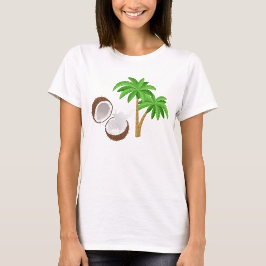 Coconut Palm Tree Ringer T-shirt (Voorkant)