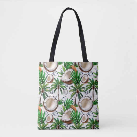Coconut Palm Tree Tropical Pattern Design Draagtas (Voorkant)