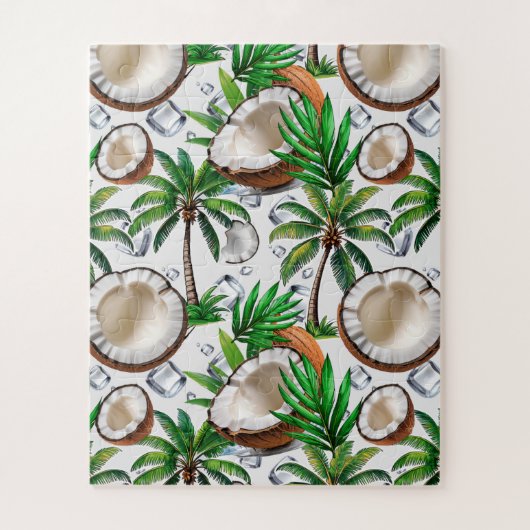 Coconut Palm Tree Tropical Pattern Design Legpuzzel (Verticaal)