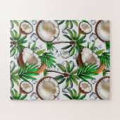 Coconut Palm Tree Tropical Pattern Design Legpuzzel (Horizontaal)
