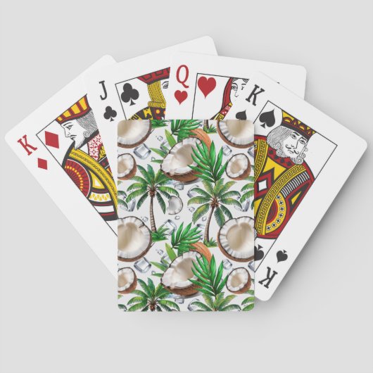 Coconut Palm Tree Tropical Pattern Design Pokerkaarten (Achterkant)