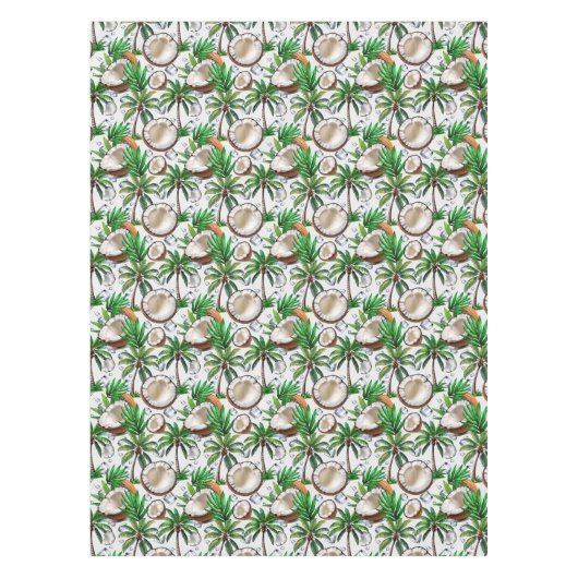 Coconut Palm Tree Tropical Pattern Design Tafelkleed (Voorkant)