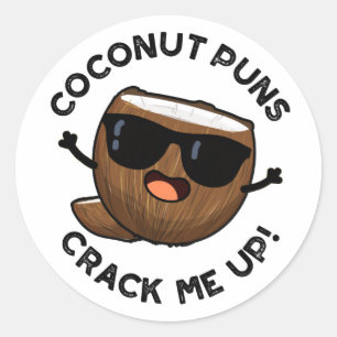 Coconut Puns haalt me op schamel. Ronde Sticker