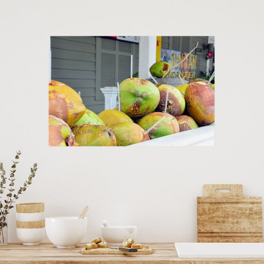 Coconut Water Key West FL Coconuts Poster (Cuisine)