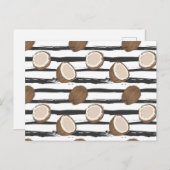Coconuts on Grunge Stripes Pattern Briefkaart (Voorkant / Achterkant)
