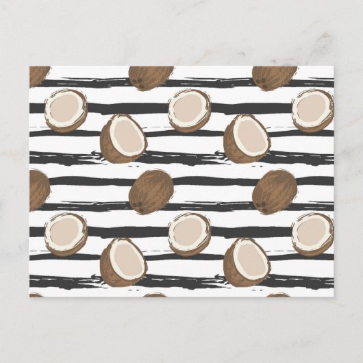 Coconuts on Grunge Stripes Pattern Briefkaart (Voorkant)