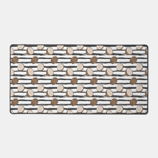 Coconuts on Grunge Stripes Pattern Bureaumat (Voorkant)