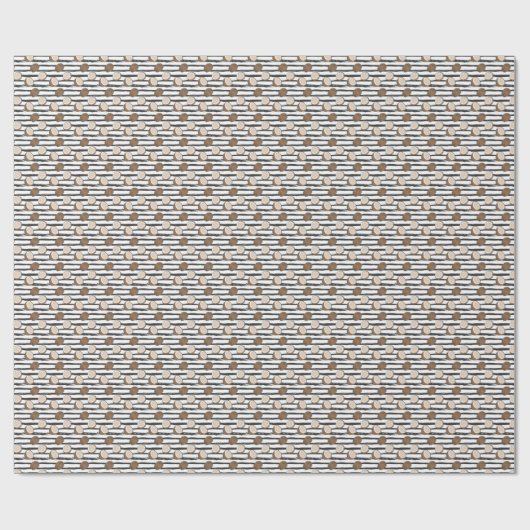 Coconuts on Grunge Stripes Pattern Cadeaupapier (Vlak)