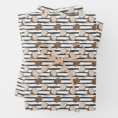 Coconuts on Grunge Stripes Pattern Inpakpapier Vel (In situ)