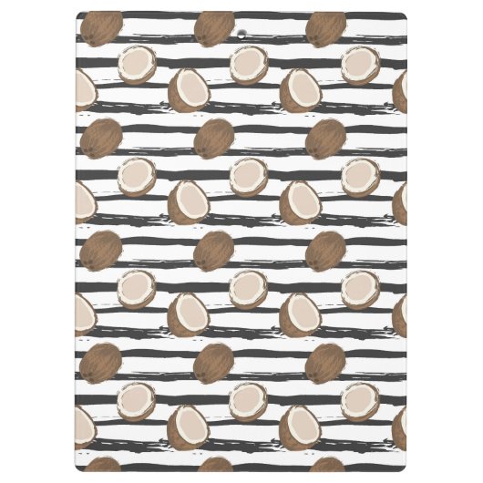 Coconuts on Grunge Stripes Pattern Klembord (Achterkant)
