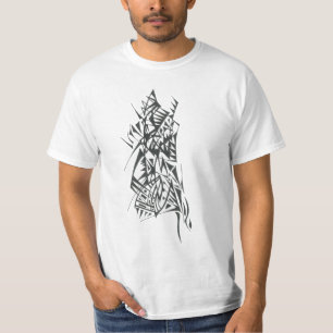 Cocoon Zwart Wit Abstract Tribal Tattoo Kunst T-shirt