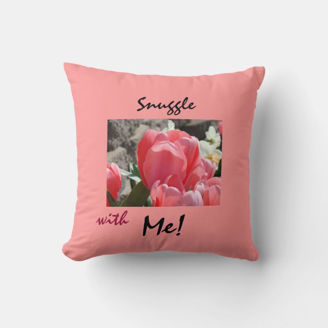 Cocoonnez-vous avec moi ! Coussin Tulipe rose cade (Recto)