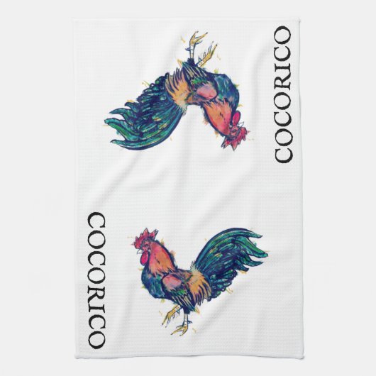 CoCORICO Red Rooster Kitchen Towel Theedoek (Verticaal)
