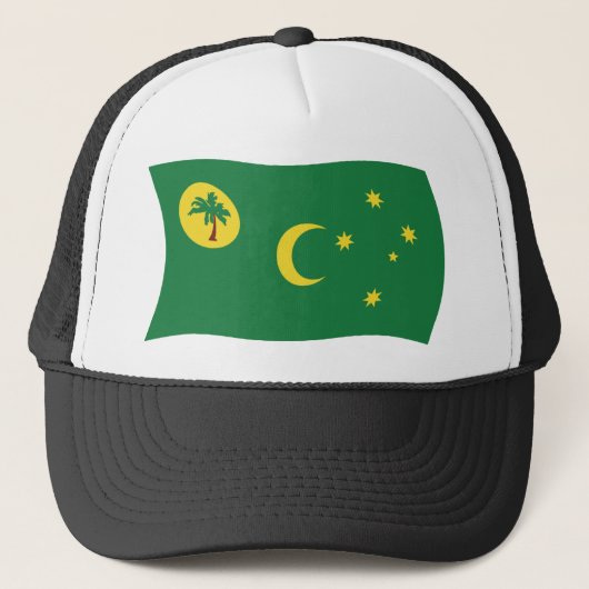 Cocoseilanden Vlag Hoed Trucker Pet (Voorkant)