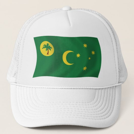 Cocoseilanden Vlag Hoed Trucker Pet (Voorkant)