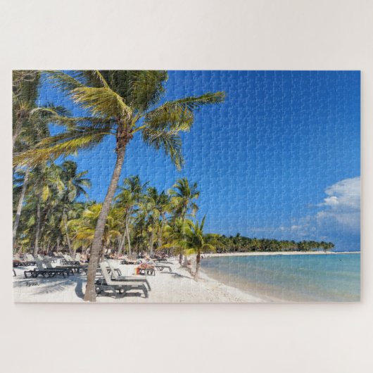 cocotiers et sable blanc puzzle de plage (Horizontal)