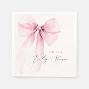 Cocquette Waterverf Roze Strik Baby Shower Servetj Servet